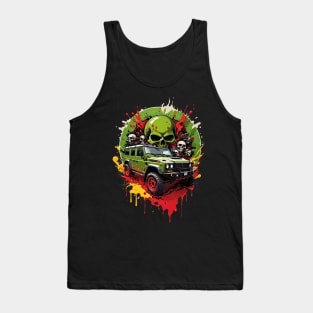 Cyberpunk Skull Squad Offroad vehicle retro vintage poster Tank Top